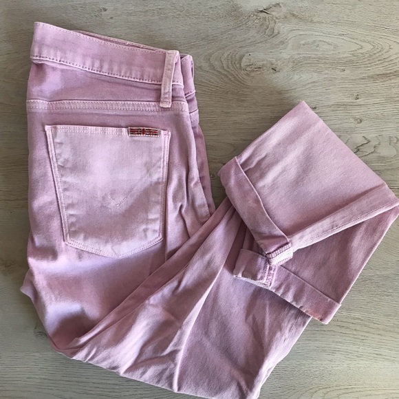 Hudson Jeans Denim - Hudson Jeans | Pink Pastel Denim Harkin Crop Super Skinny Cuff